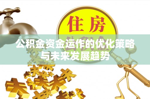 射洪公积金资金运作的优化策略与未来发展趋势