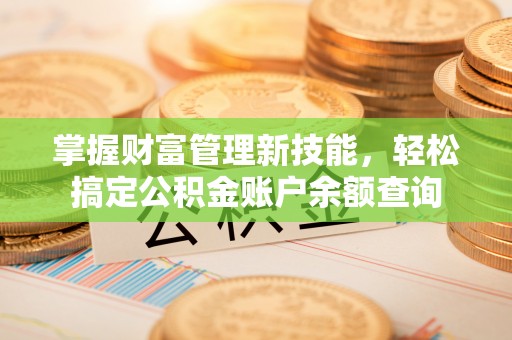 射洪掌握财富管理新技能，轻松搞定公积金账户余额查询