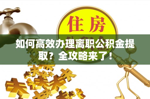 射洪如何高效办理离职公积金提取？全攻略来了！