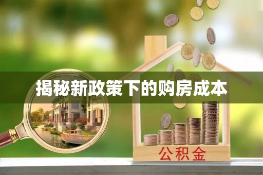 射洪揭秘新政策下的购房成本
