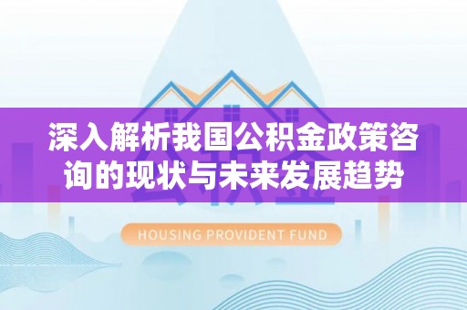 射洪深入解析我国公积金政策咨询的现状与未来发展趋势